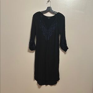 Lucky Brand embroidered tunic Dress with 3/4 Bishop Sleeves